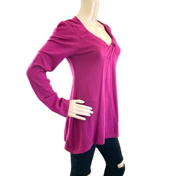 Rosie Neira Fuchsia Long Sleeve Tunic Sweater By Anthropologie Size S Womens Top - Picture 7 of 9